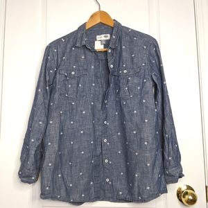 Old Navy Denim Shirt with Flower Print